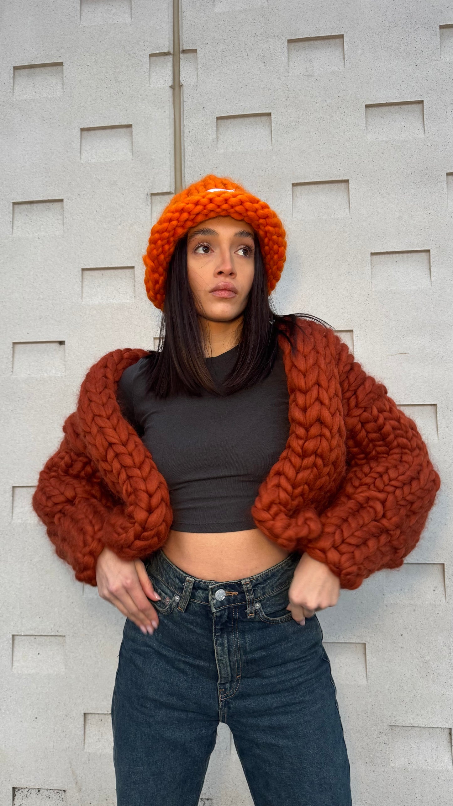 Jachetă Rust Chunky Lână