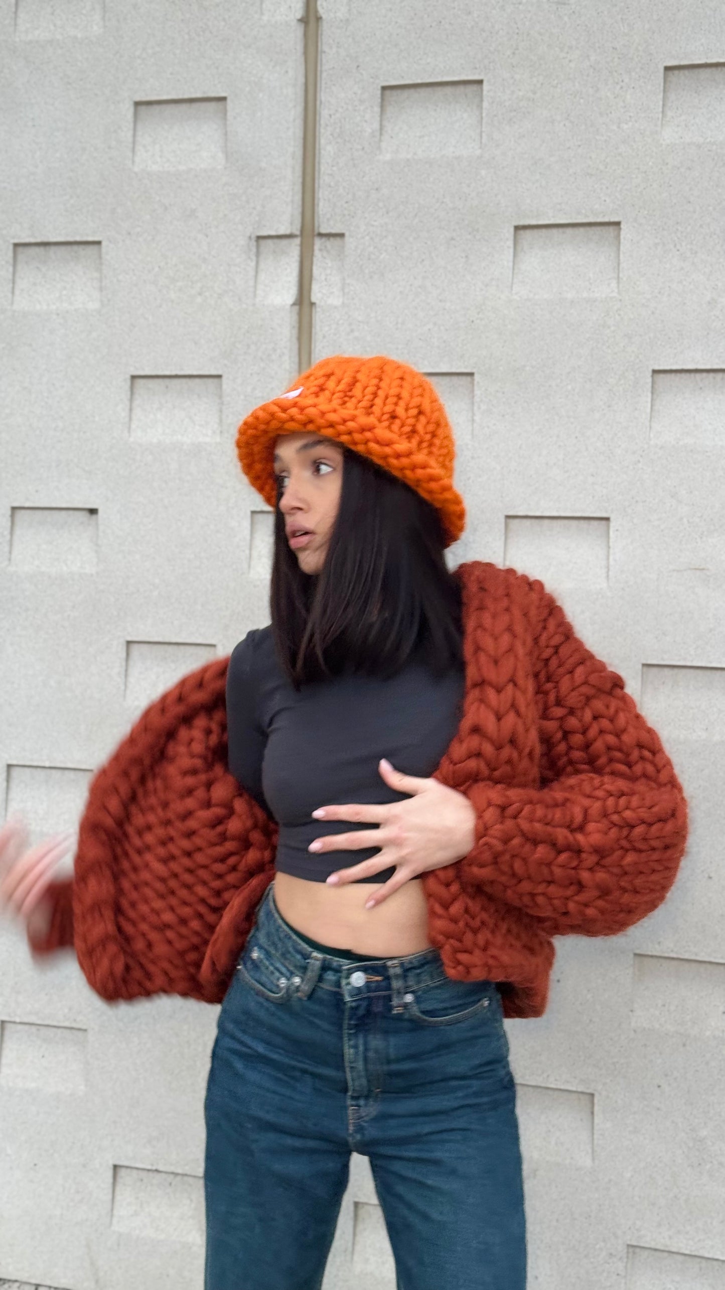 Jachetă Rust Chunky Lână