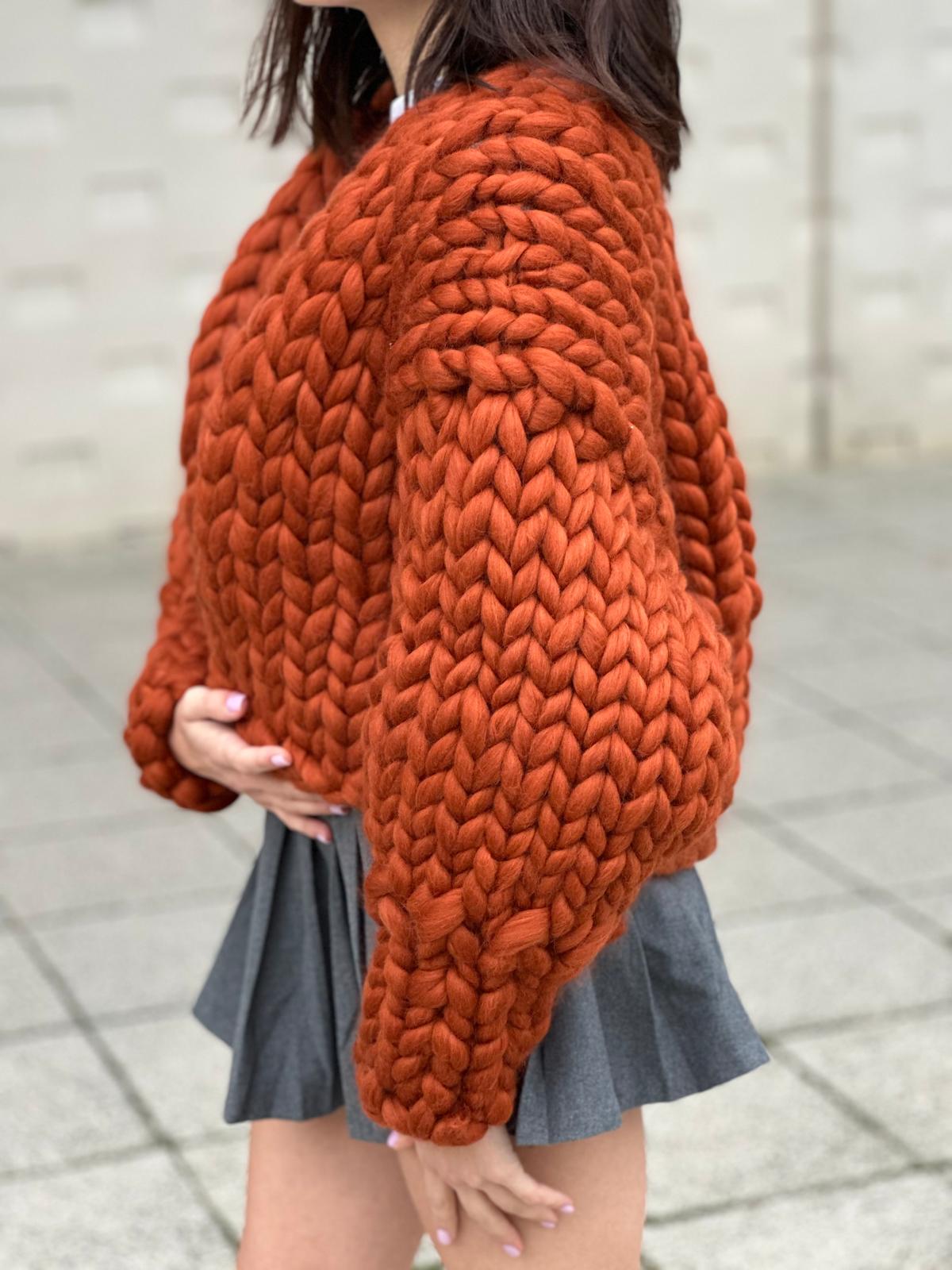 Jachetă Rust Chunky Lână