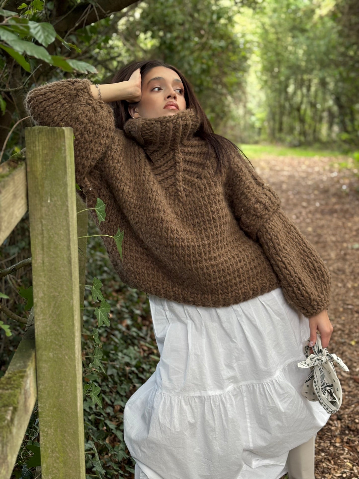 HELGA wool sweater - BROWN