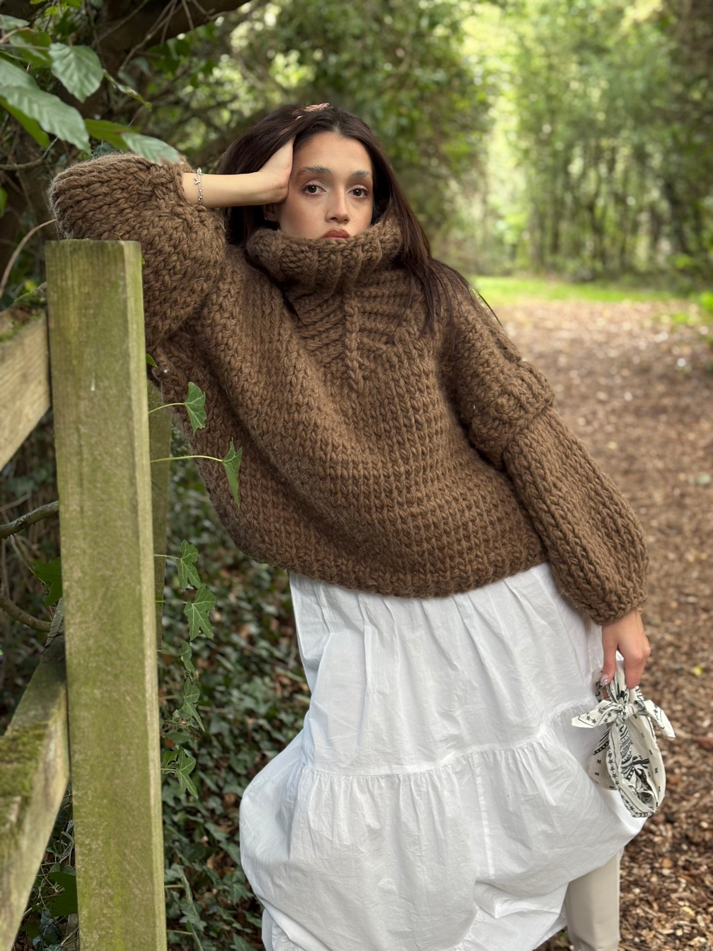 HELGA wool sweater - BROWN