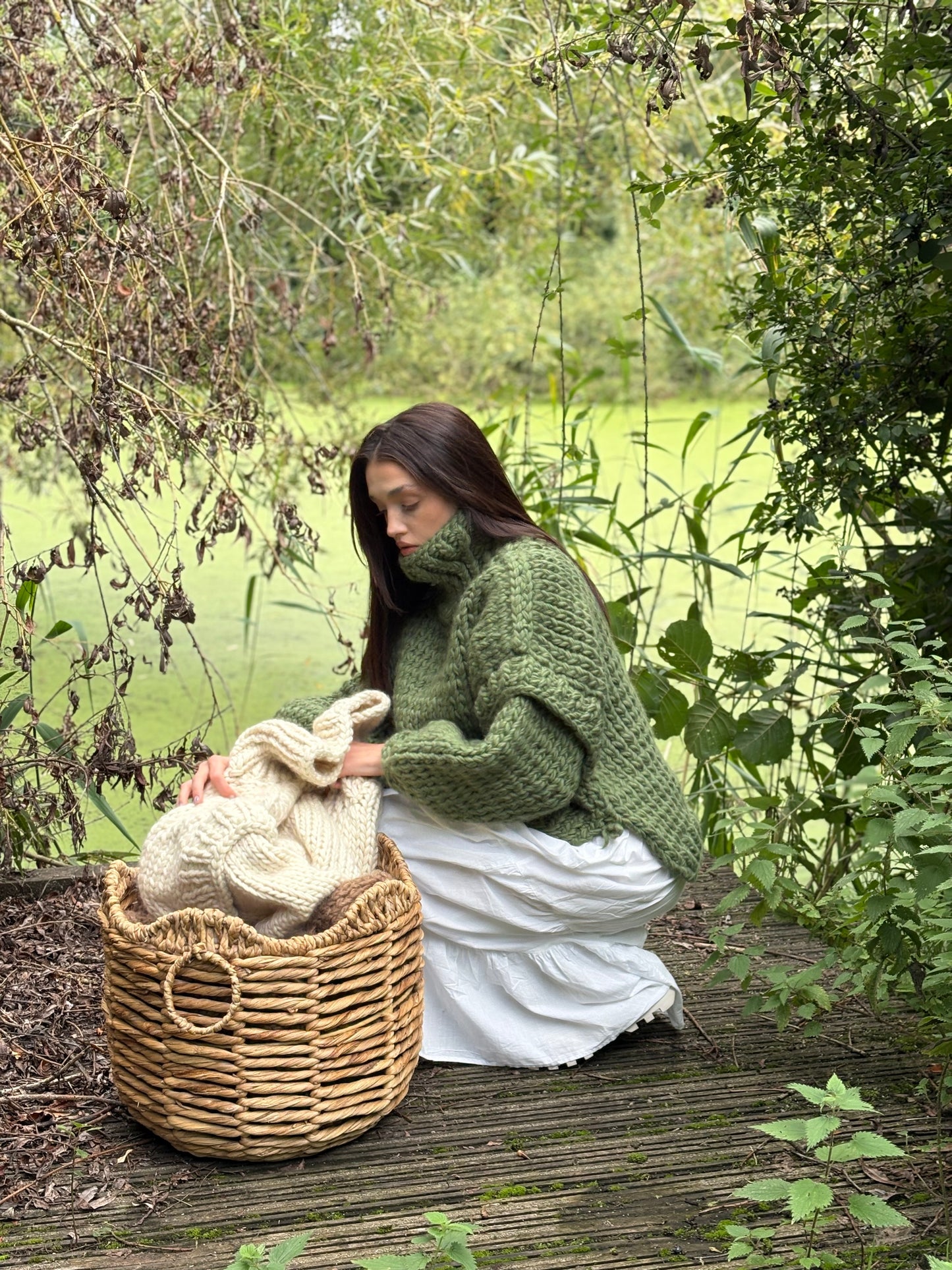 HELGA wool sweater - GREEN