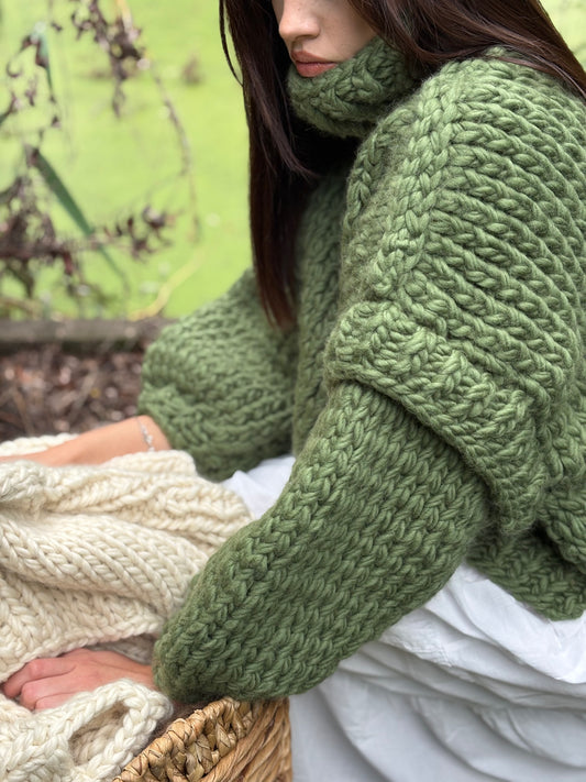 HELGA wool sweater - GREEN