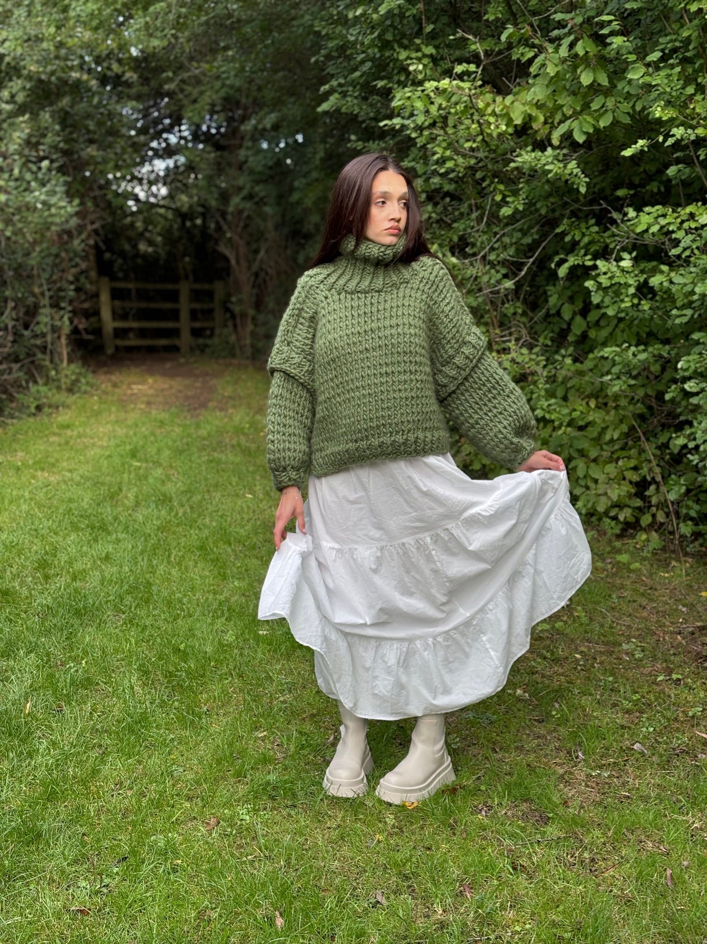 HELGA wool sweater - GREEN
