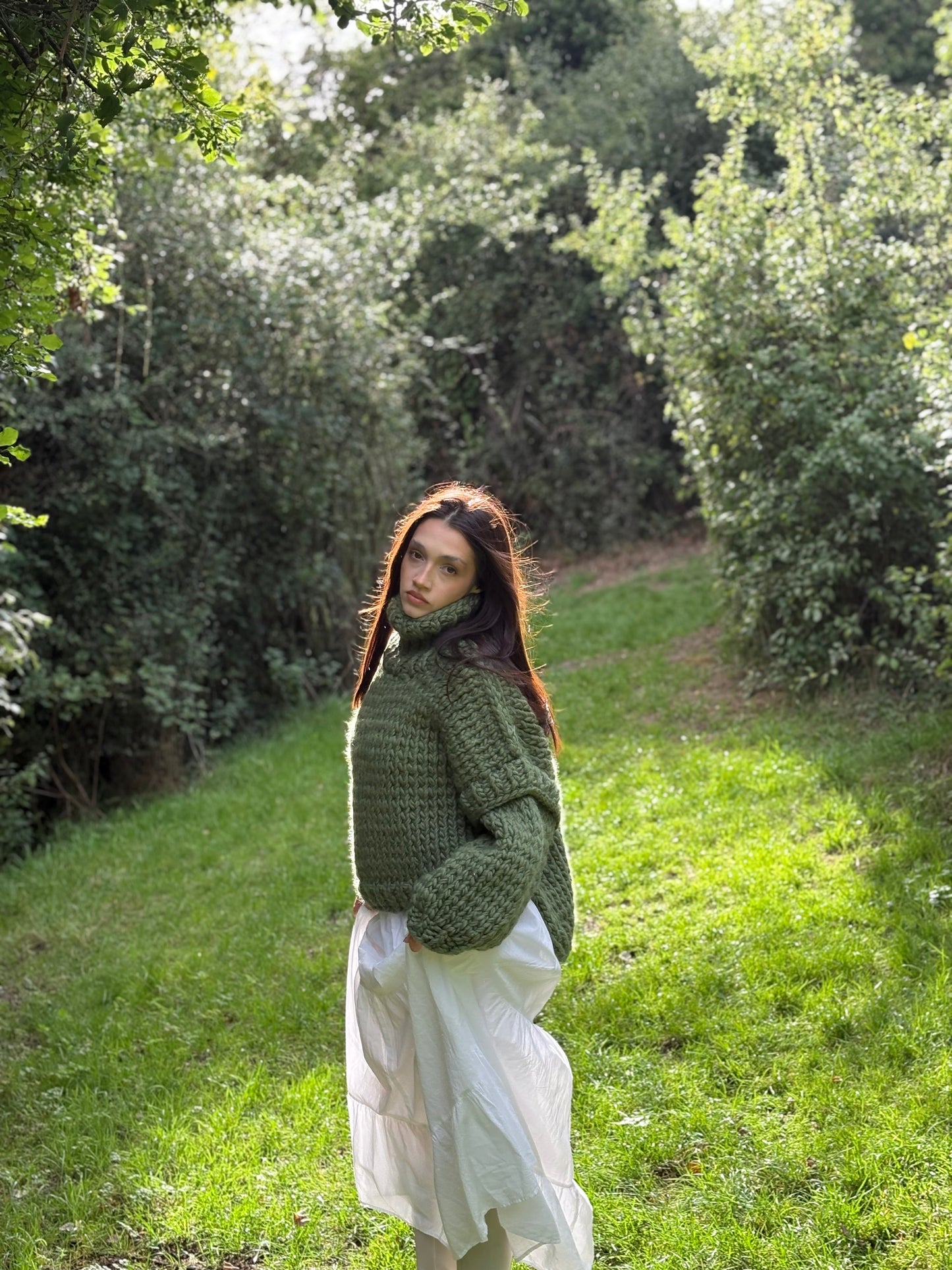 HELGA wool sweater - GREEN