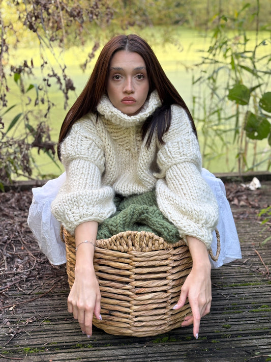 HELGA wool sweater- BEIGE