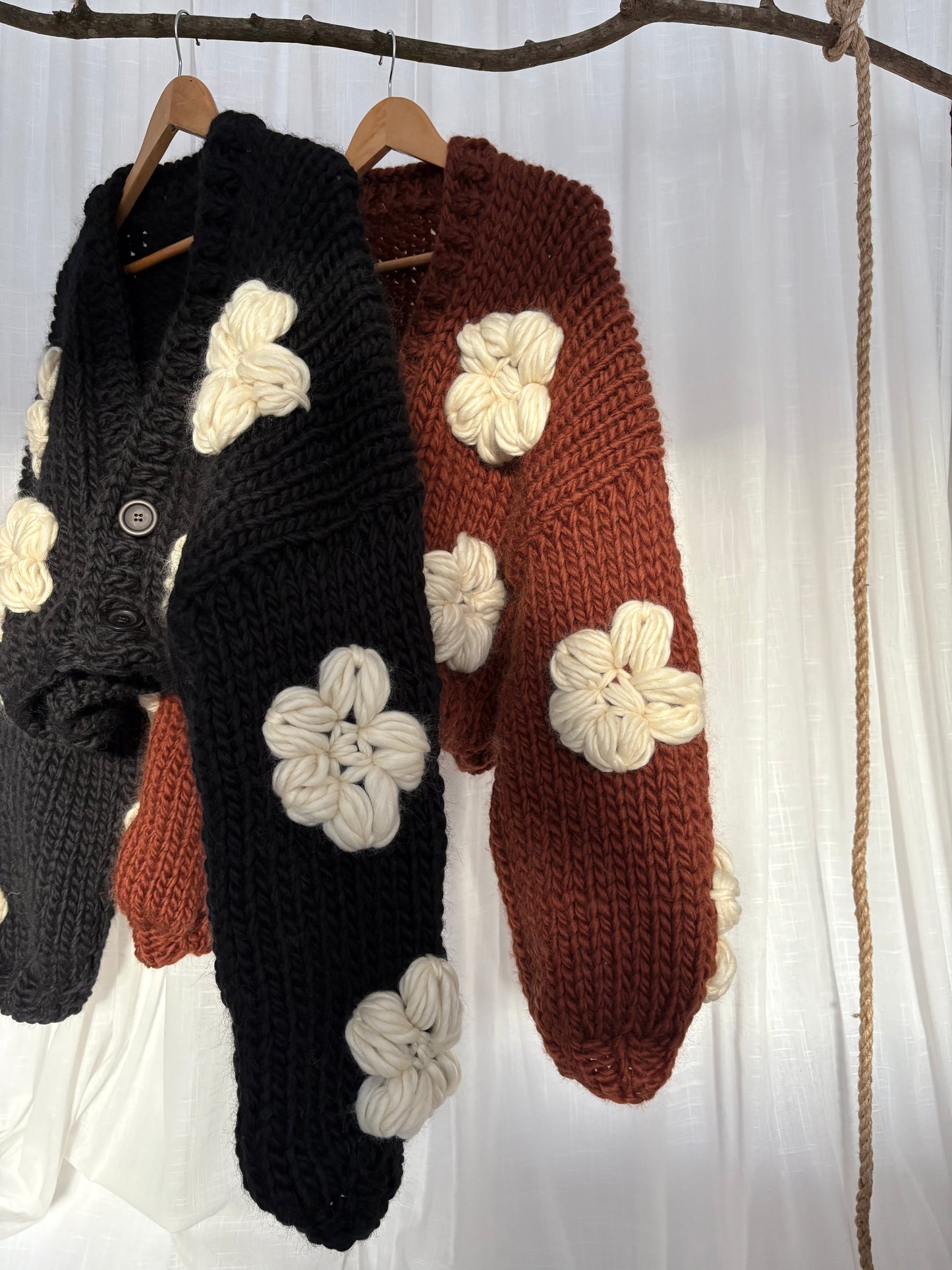 Brown Floral Sweater