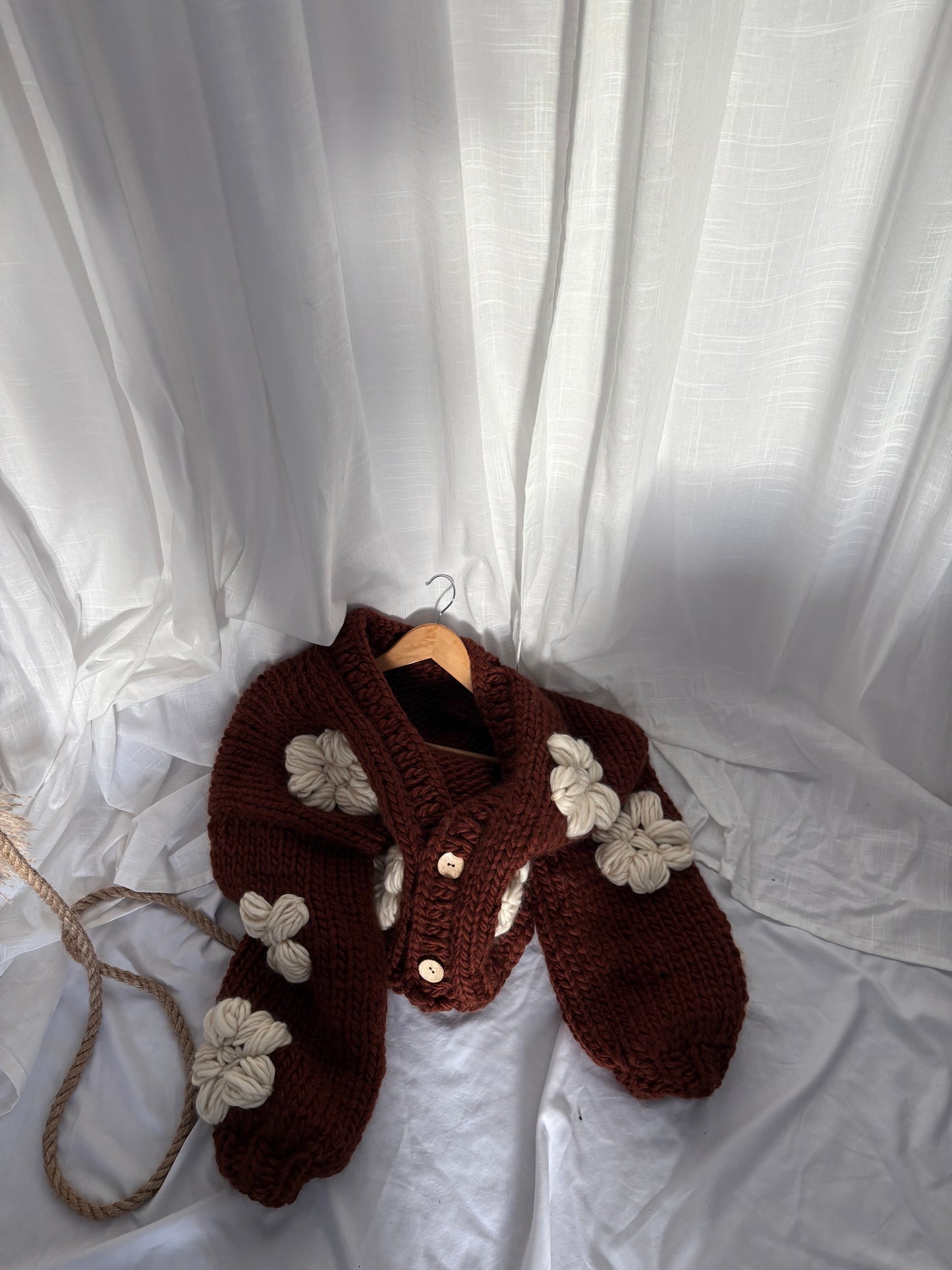 Brown Floral Sweater