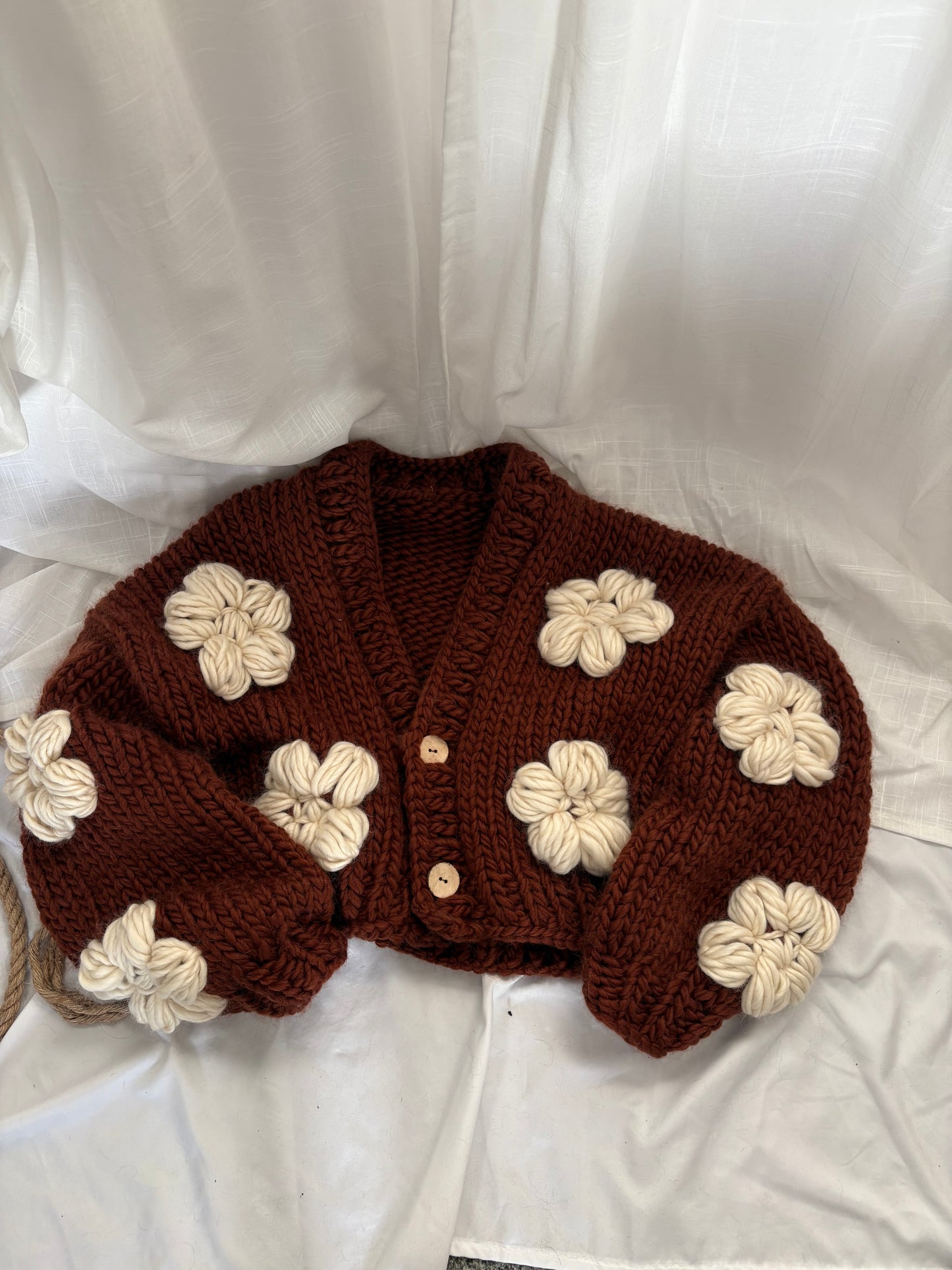 Brown Floral Sweater