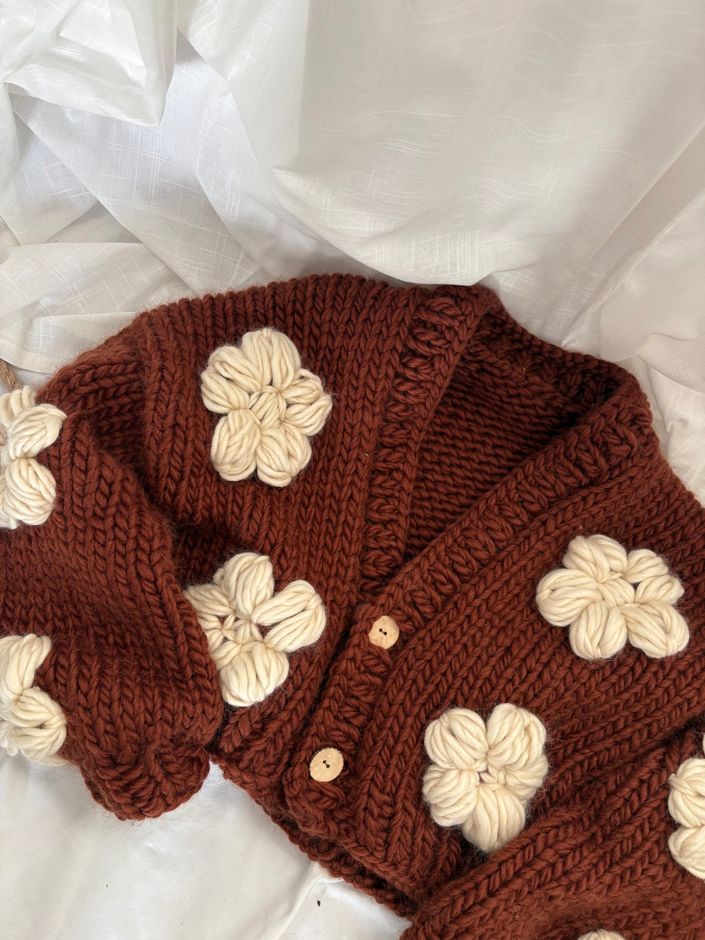 Brown Floral Sweater