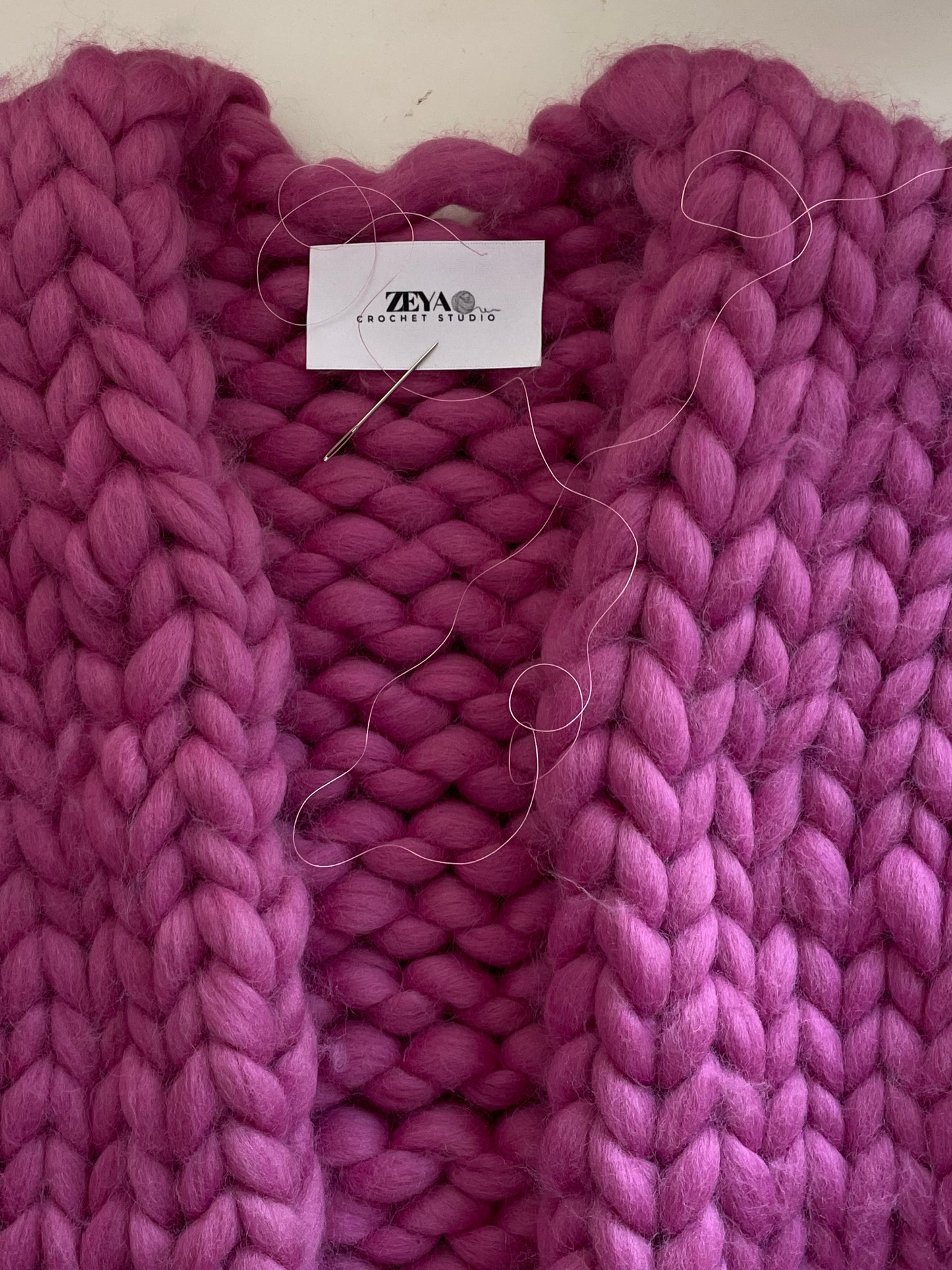 Magenta Chunky Wool Jacket