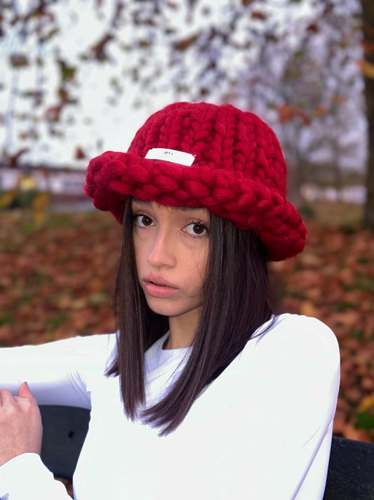 Scarlet Wool Bucket Hat