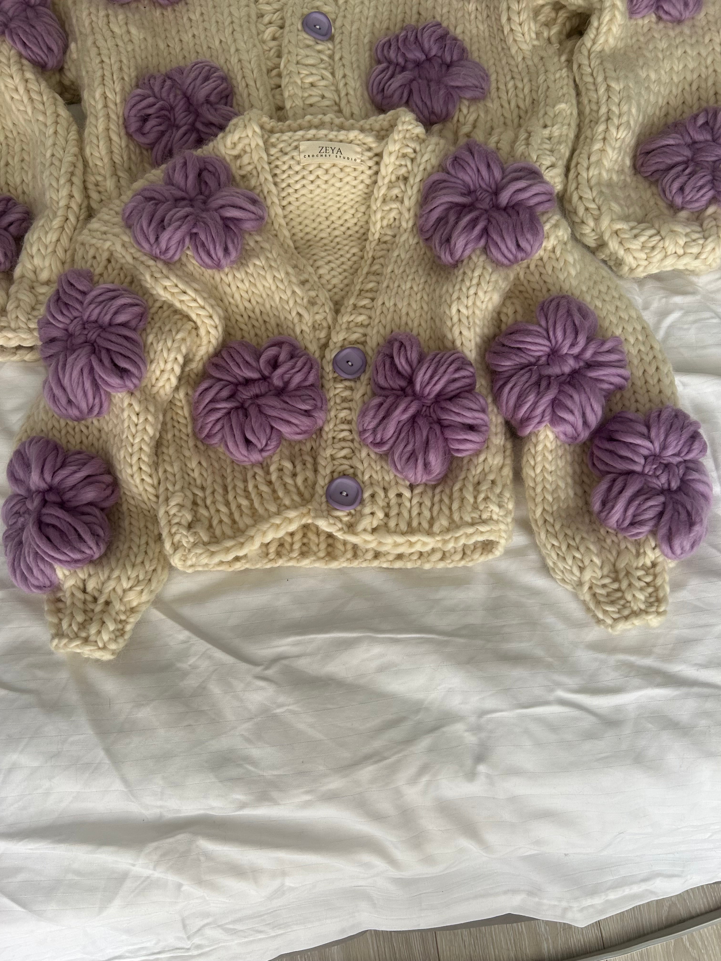 Girls Floral Sweater – Zeya Crochet Studio