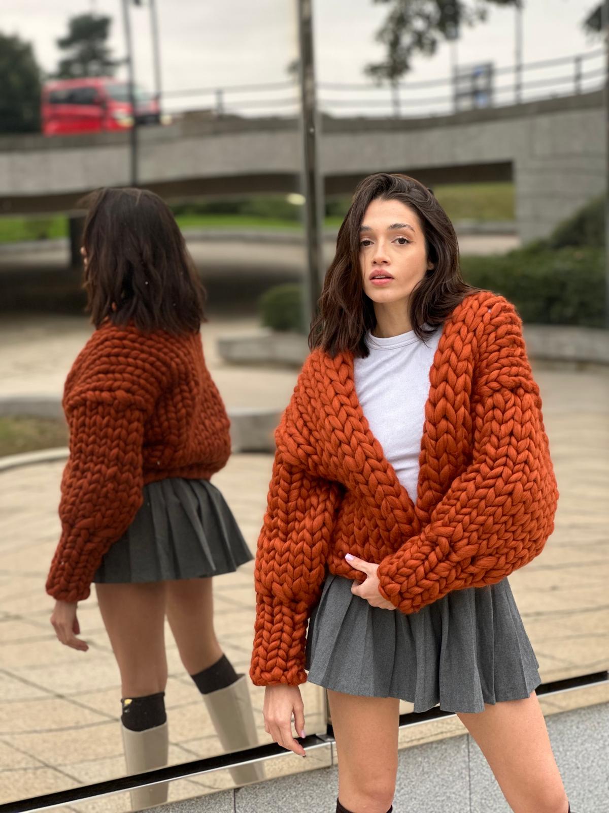 Rust Chunky Wool Jacket