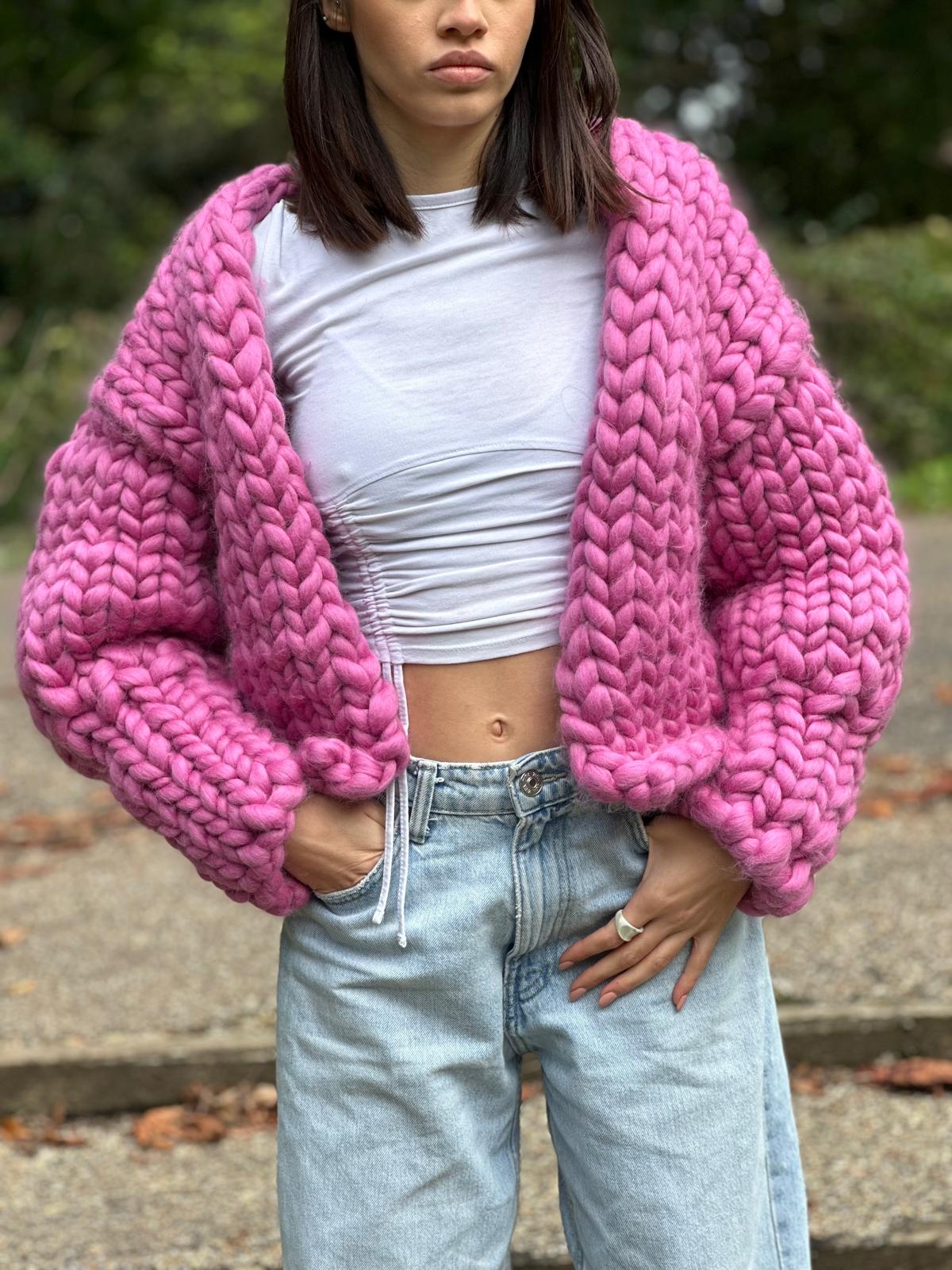 Magenta Chunky Wool Jacket