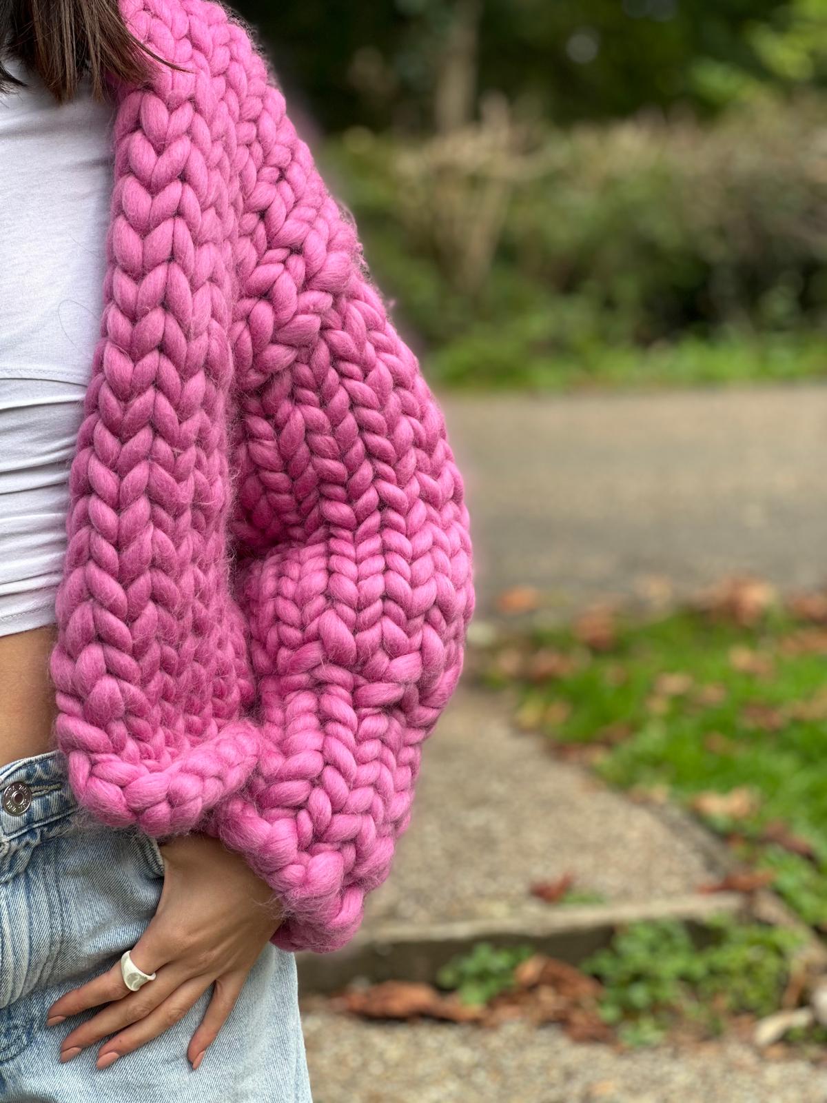 Magenta Chunky Wool Jacket