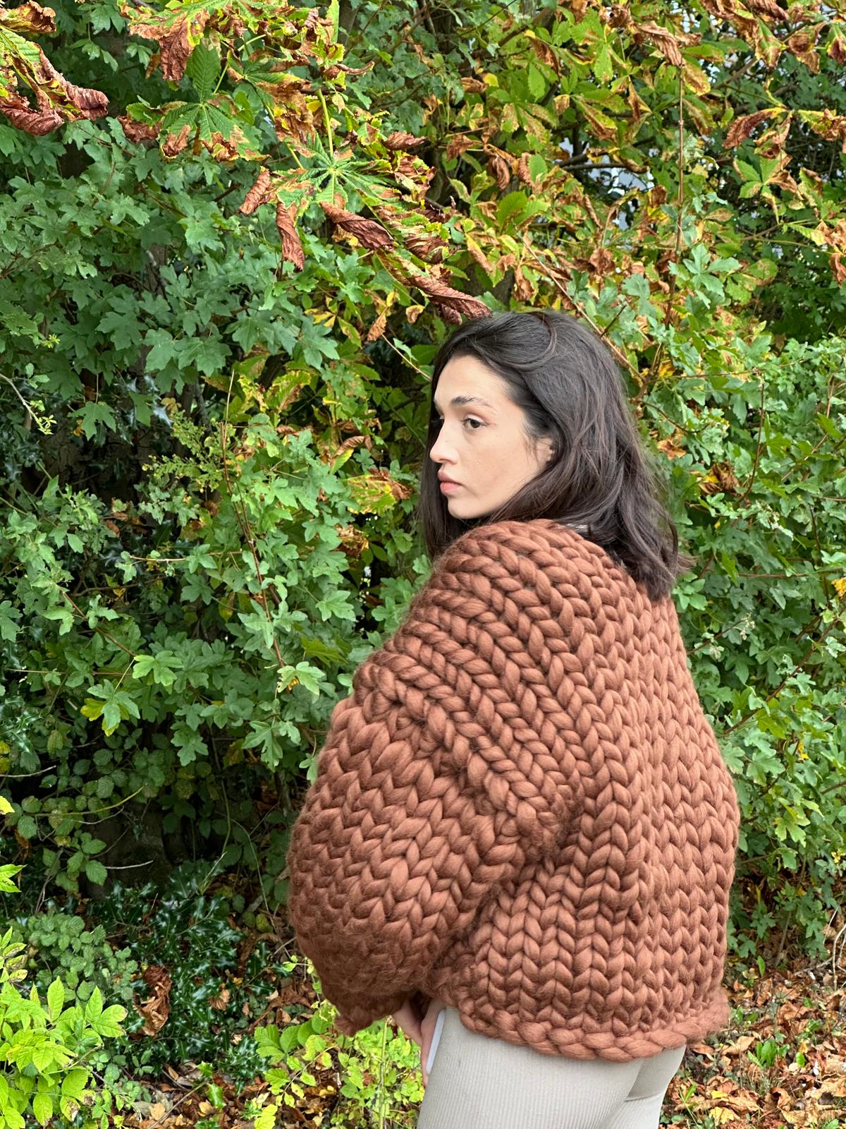 Chocolate Chunky Wool Jacket