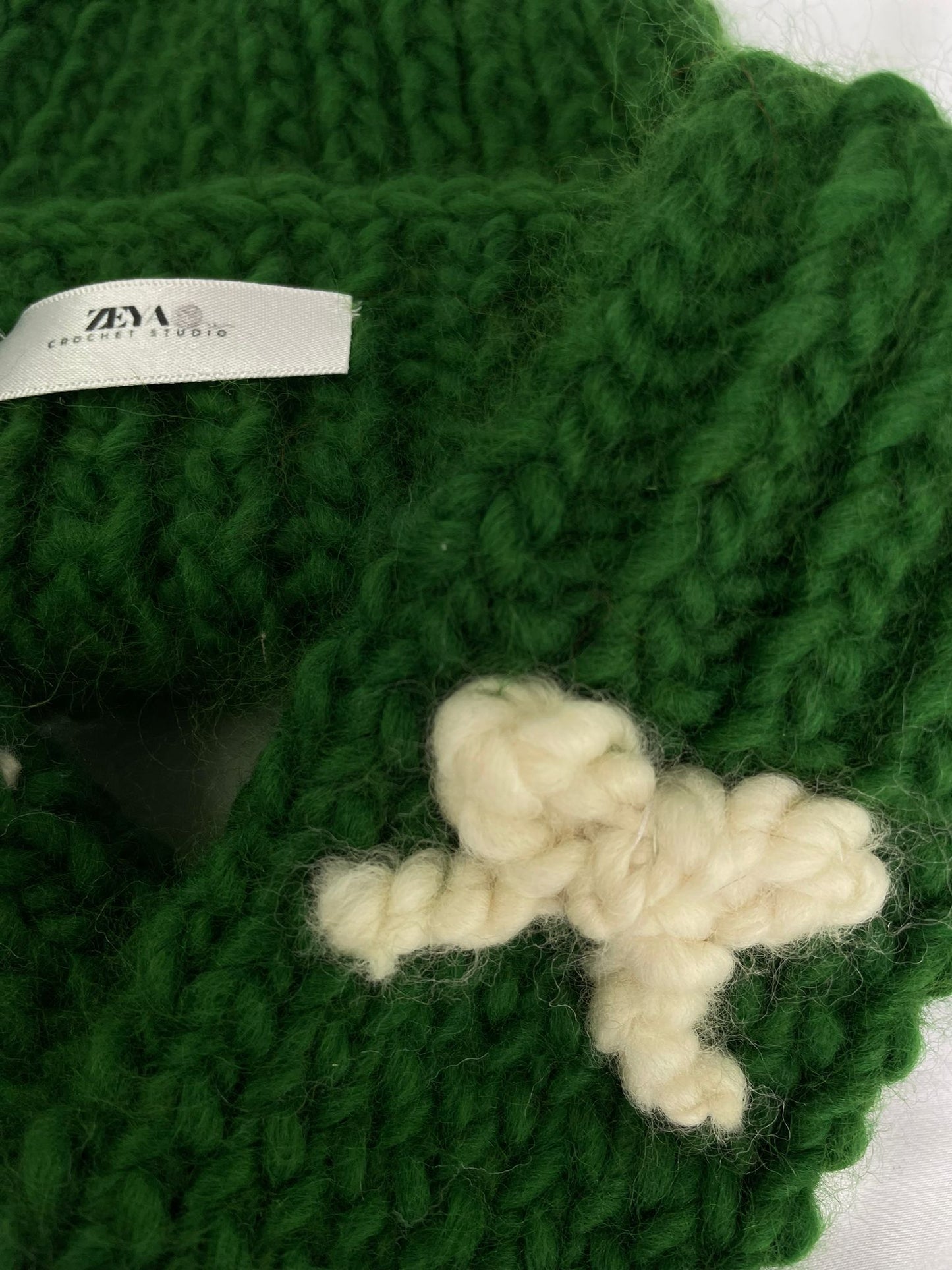 Knitted Wool Gloves- GREEN